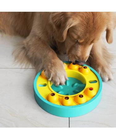 Etechydra Dog Puzzle Slow Feeder Toy for Mental Enrichment & IQ Training - Interactive Treat Dispenser Toy for Dogs & Cats (Yellow-Blue) - Buy Online on GoSupps.com