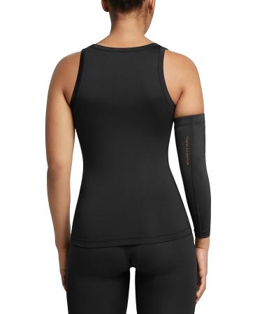 Tommie Copper Core Compression Arm Sleeve - Black - Medium | Unisex Full Sleeve for Muscle, Tendon & Joint Support | UPF 50, Breathable Design - Buy Online on GoSupps.com