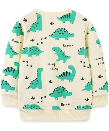 Dinosaur Sweatshirt for Boys | Cotton Long Sleeve Pullover for Kids 1-2 Years | Toddler Girls Shirts | Baby Clothes 1-8 Years - Buy Online on GoSupps.com
