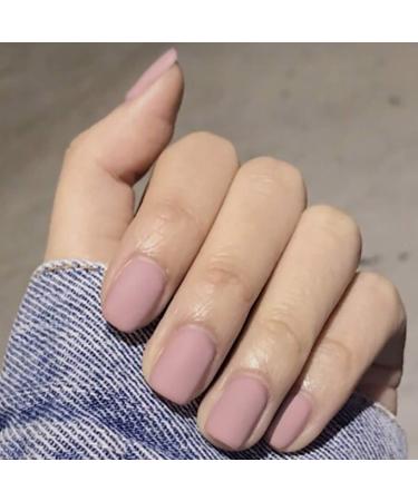 Matte Fake Nail Tips Chic Oval Pure Colour False Nails Press on Nails for Women and Girls