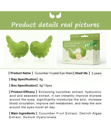 12 Pcs Cucumber Under Eye Patches - Dark Circle Relief Hydrating Gel Eye Mask with Hyaluronic Acid Cooling Crystal Treatment for Dark Circles & Puffiness - Buy Online on GoSupps.com