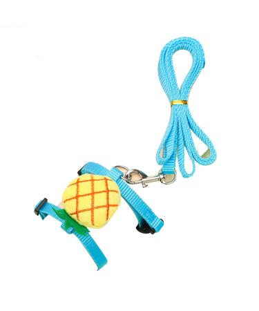 Luojuny rabbit traction line firm towing adjustable pineapple doll pet cat rabbit chest strap traction rope kit pet requirement light blue M m light blue