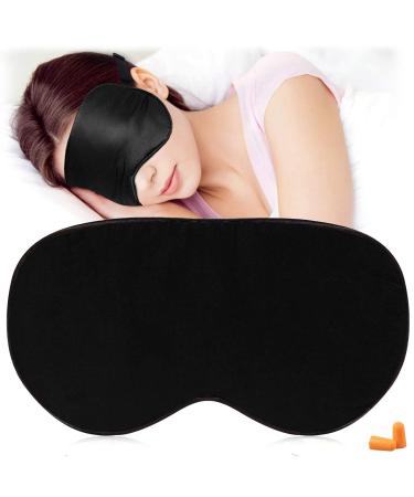Sleep Mask & Blindfold Super-Smooth Eye mask for Sleeping Suitable for Travel nap Night Sleep for Men Women Children Sleeping mask (Black)