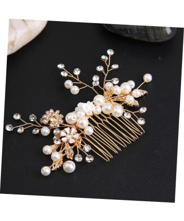 FRCOLOR Pearl Comb Gold Headpiece Hair Combs for Wedding Bridal Headdress Prom Tiara Girl Hair Accessories Pearl Hair Clips Bride Wedding Hair Comb Bridal Headpieces for Wedding Alloy - Buy Online on GoSupps.com
