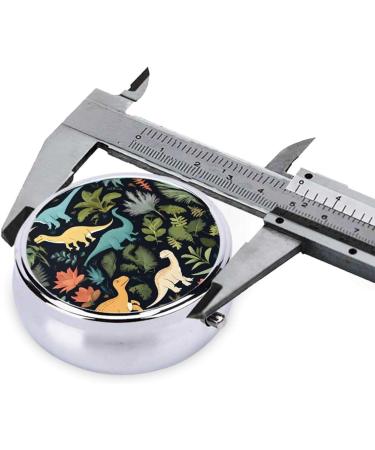 Cute Dinosaur Round Pill Box | 3 Compartment Portable Travel Medicine Organizer | Mini Decorative Pocket Purse - Buy Online on GoSupps.com