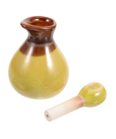 Solustrious fluid bottle made of ceramic sauce bottle Ceramic Old Vase Soyaucenspender made of ceramic spa dispenser for essential oils donor bottle for mini-perfumes sauce bottle spice