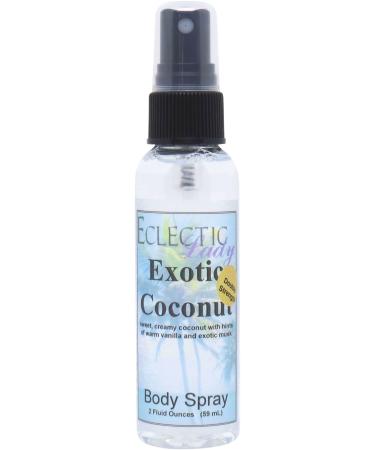 Exotic Coconut Body Spray (Double Strength) 2 ounces Body Mist for Women with Clean Light & Gentle Fragrance Long Lasting Perfume with Comforting Scent for Men & Women Cologne with Soft Subtle 2 Fluid Ounces (Double Strength)