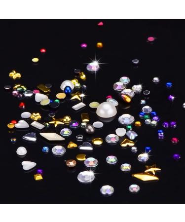 8 Boxes Nail Art Strass | Mixed Size Pearls & Glitter Stones | 3D Decoration with Wax Pen & Tweezers | DIY Jewelry & Nail Art Supplies - Buy Online on GoSupps.com