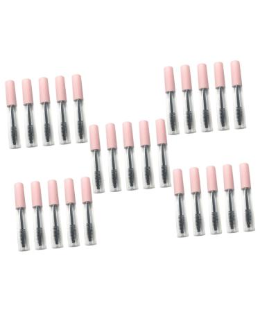 Healeved 25 Pcs Mascara Tube Cosmetic Containers Makeup Eyelash Brush Abs Pink Filling Lip Gloss Tube