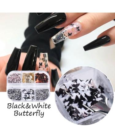 Winter Style Hexagon Irregular Spangles Holographic Black White Colorful Glitter Flakes Nails Sequins(02) Style02 - Buy Online on GoSupps.com