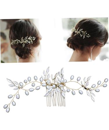 Housoutil Wedding Headpiece Crystal Headpiece Headwear for Women Hair Bridal Headpiece Bridal Headdress Barrettes for Women Bride Headpieces for Wedding Tiara Pearl Miss Comb - Buy Online on GoSupps.com
