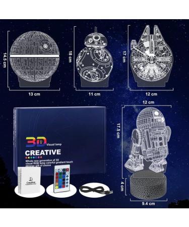 Cenove Star Wars 3D Lamp - LED Illusion Night Light with 16 Color Change & 4 Patterns | Perfect Birthday & Christmas Gifts for Kids Boys and Men Fans - Buy Online on GoSupps.com