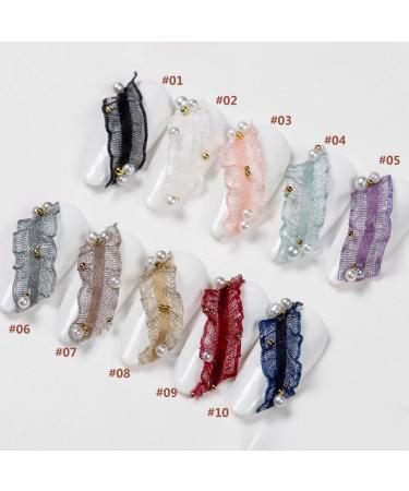 Fingernail Ornament Lace Nail Decor 11.81in Fashion Faux Pearl Gentle Style Nail Art Supply Ladies DIY Nail Decoration - Buy Online on GoSupps.com