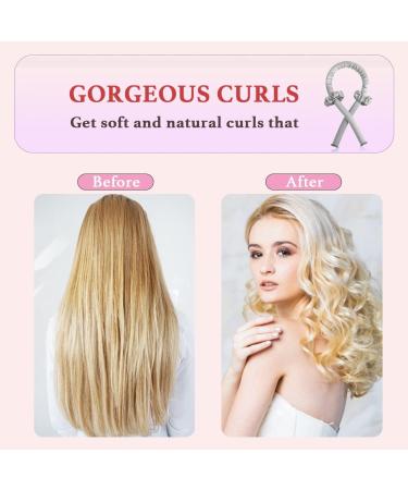 PINTAUR High Resilience Sponge Heatless Curling Rod Headband - Grey | Soft, Comfortable, No Heat Curls Ribbon for Long Hair DIY Styling - Buy Online on GoSupps.com