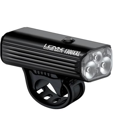 LEZYNE Macro Drive 1300XXL Bike Headlight | 1300 Lumens LED | 148 Hour Runtime | USB Rechargeable | Gloss Black - Buy Online on GoSupps.com