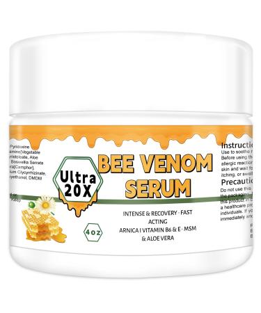 QUIETSPACE Bee Venom Joint Muscle Bone Cream 12 Hour Fast Acting Release for Back Neck Hand Feet Knee Muscle Shoulder Nerve Ankle Foot Discomfort with Arnica Vitamin B6 Msm