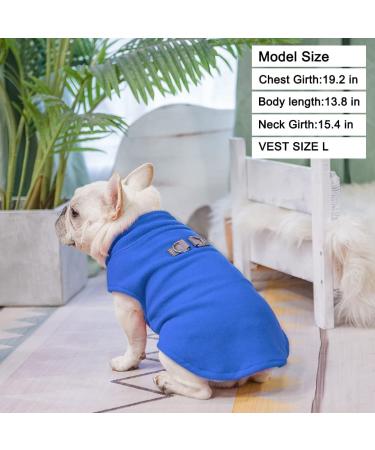 BEAUTYZOO Dog Fleece Vest Sweater Winter Jacket - Navy Blue | D-Ring Leash | Cold Weather Coat Hoodie for Small & Medium Dogs - Buy Online on GoSupps.com