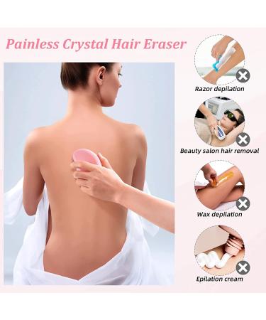 Reusable Crystal Hair Eraser for Painless Hair Removal - Pink | Exfoliation Tool for Women and Men - Back, Legs, Arms - Buy Online on GoSupps.com