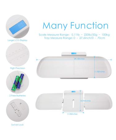 MEKBOK Multi-Function Pet & Baby Scale with Tape Measure â€“ Accurate Digital Weight for Toddler, Puppy, Cat & Dog (Max: 220lb, Height Tray: 70cm) - Buy Online on GoSupps.com