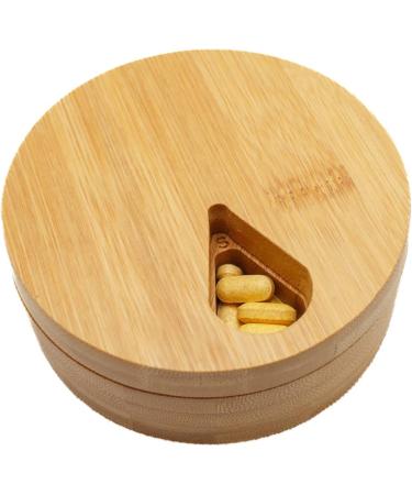 Wooden Pill Organizer - Daily & Weekly Medicine Holder for Travel | Vitamin Case with Solid Wood Lid | Improved Design for Easy Use - Buy Online on GoSupps.com