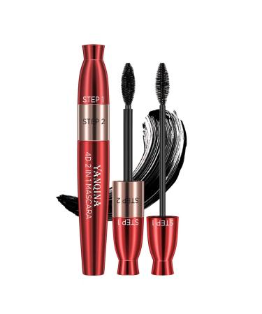 2 Fiber Lash Mascara Lengthening Tubing Mascara for Bold Volume with Dry Fiber Formula Waterproof Black Fiber Mascara for Sensitive 2 Pcs Mascara