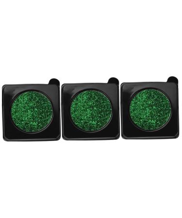 FOMIYES 3pcs Glitter Eyeshadow Palette Green Makeup Diy Shiny Eyeshadow Plate Green Face Glitter Miss Shine