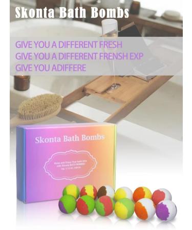 Skonta Bath Bombs Gift Set 12-Pieces Handmade Vegan & Cruelty Free Bath Bombs Fizzy Bubble Perfect for Bubble and Spa Bath Birthday Mothers Day Gifts Idea for Her/Him Wife Girlfriend Teens - Buy Online on GoSupps.com