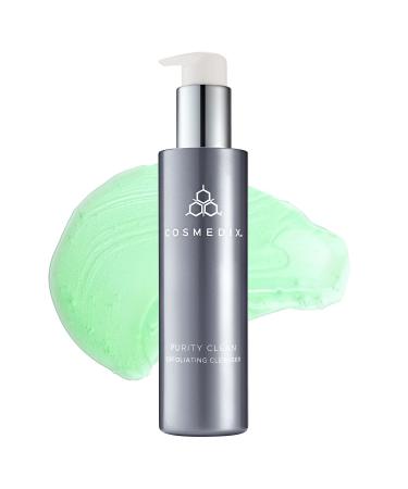 COSMEDIX Purity Clean Exfoliating Facial Cleanser - Gentle Face Cleanser  Restores & Hydrates for Clear  Even Skin - Made with Organic Tea Tree Essential Oils  Peppermint Oil  L-Lactic Acid