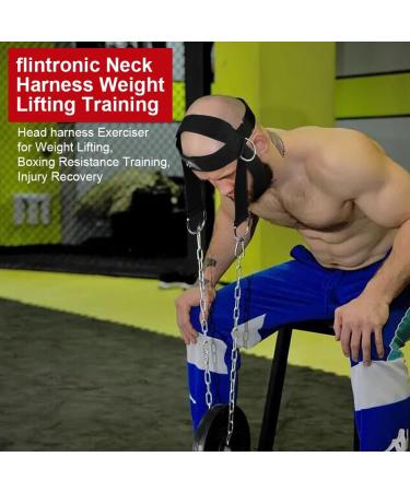 Flintronic Neck Trainer - Adjustable Neck Harness for Strength Training & Weight Lifting | Neck Exerciser for Men - Buy Online on GoSupps.com