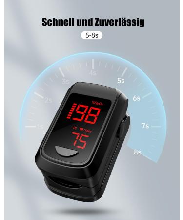 Oxygen Saturation Measuring Device - HOLFENRY Black Pulse Oximeter for Accurate Finger Pulse & Oxygen Level Tracking - Buy Online on GoSupps.com