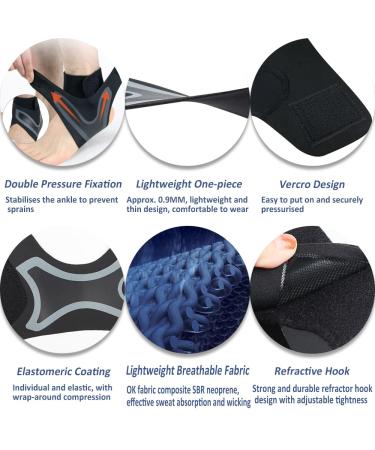 Coogime Plantar Fasciitis Foot Wraps - Ankle Brace & Bandage for Football - Breathable & Flexible - Orange Size S (EU 35-38) - Buy Online on GoSupps.com