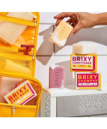 BRIXY Balancing Shampoo & Conditioner Bar Set | Moisturizing Body Wash Bar | Controls Oil Hydrates All Hair Types | pH Balanced Color Safe Vegan Citrus - Buy Online on GoSupps.com