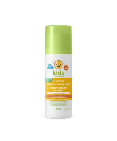 Babyganics Totally Tropical Roll On SPF 50 Sunblock with UVA/UVB Protection for Baby's Skin Tear-Free Formula 88 mL Packaging May Vary