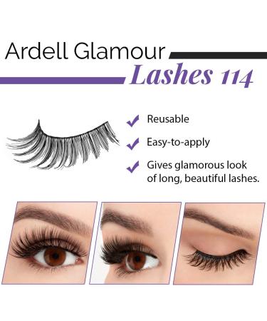 Ardell Glamour Strip Lashes 114 Black 4 Pack - False Eyelashes for Stunning Eyes - Buy Online on GoSupps.com
