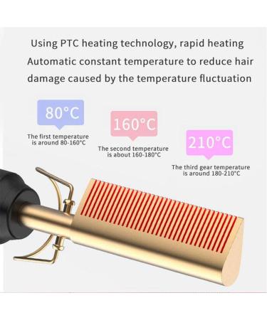 Hot Comb Hair Straightener - AC110V Flat Irons & Heating Brush for Women & Men | White & Gold Beard Curler Comb - Buy Online on GoSupps.com