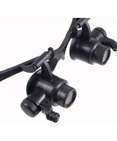 Lightweight Magnifying Glass with Led Light 10 Times 15 Times 20 Times 25 Times High-Definition Binocular Head-Mounted Magnifier Used for Repaiclocks and Reading Lofty Ambition - Buy Online on GoSupps.com