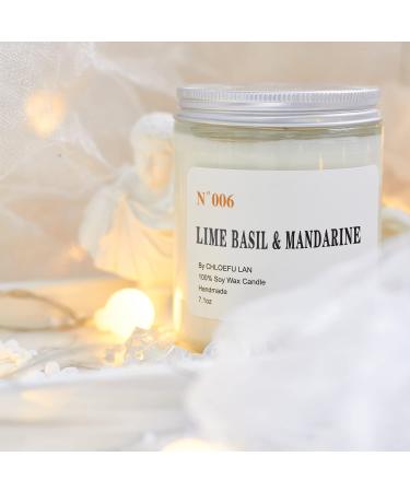 Chloefu LAN (Lime Basil & Mandarin) 7oz Soy Scented Candle | Luxury Gift for Both Men & Women | Organic, Highly Scented | 45 Hour Burn Time - Buy Online on GoSupps.com