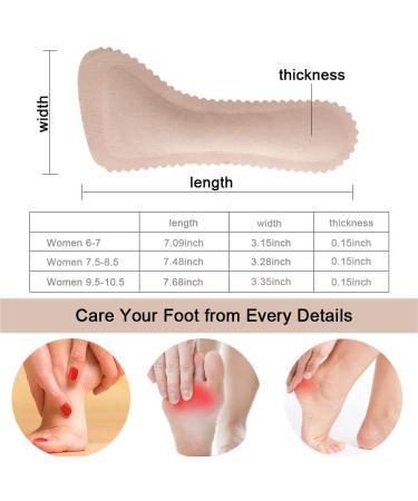 2 Pairs High Heel Inserts for Women - Adhesive Cushioning Insoles | Anti-Slip Invisible Relief for Sandals Flats & Pumps (US 5-6) - Beige - Buy Online on GoSupps.com