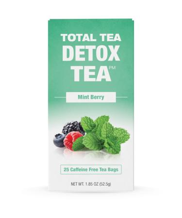 TotalTea Caffeine Free Detox Tea, Slimming Tea with Chamomile, Ginger root tea, and Hibiscus for Colon Cleanse and Weight L0SS  Natural Citrus Cinnamon Herbal Tea for Digestive Health (25 Bags) Mint Berry