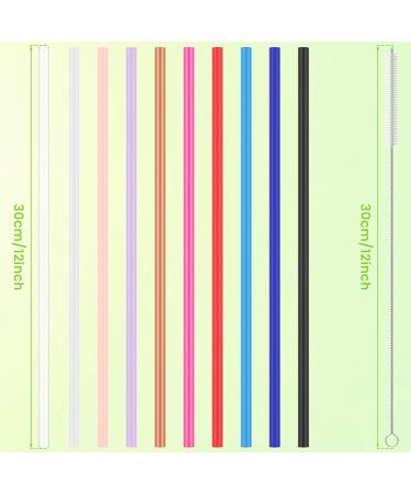SHASUXTING 10 Pack Reusable Straws with Clearing Brush 12in Long Replacement Straws 10 Colors Tumblers Straw Replacement Food Grade Reusable Plastic Straws Durable for 40oz Tumblers Mugs Half Gallon J - Buy Online on GoSupps.com