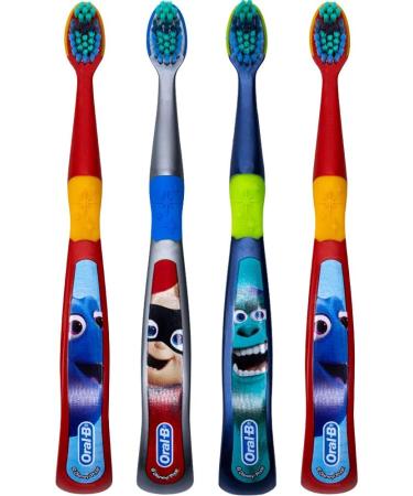 Oral-B Kids Pixar Toothbrush Children 3+ Extra Soft - Pack of 4 | Characters Vary - Buy Online on GoSupps.com