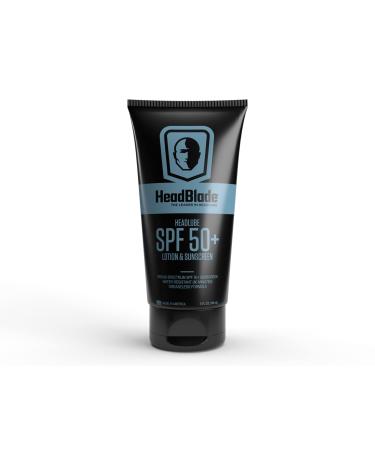 HeadBlade HeadLube SPF 50 Men's Lotion and Sunscreen - No Greasiness  Formulated for Face  Body & Scalps with Anti-Aging Properties - Water Resistant for 80 Minutes  5 fl oz