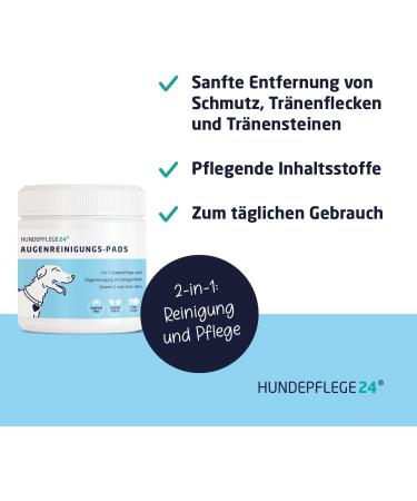 Dog Care24 Eye Cleaning Pads for Dogs & Cats - 200 Pieces Tear Stain Remover with Vitamin E & Aloe Vera - 2-in-1 Eye Care Solution - Buy Online on GoSupps.com