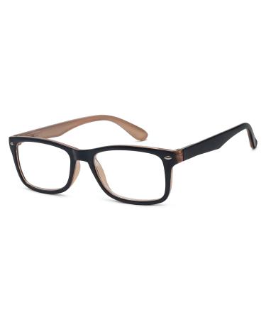 Eyekepper Readers Spring Hinges Quality Classic Vintage Style Reading Glasses Black-Brown +1.5 Clear Lens - Black Brown 1.5 x