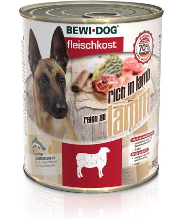 BEWI DOG Meat Food Rich in Lamb 800 g Can of Wet Food for Dogs | Grain-Free | Variety | Muscle Meat and Offal with Solid Meat Structure | 6 x 800 g - Buy Online on GoSupps.com