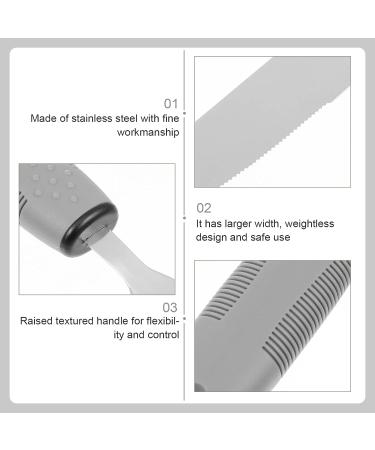 Adaptive Utensils 5Pcs Set for Hand Tremors & Arthritis - Non-Weighted Silverware with Non-Slip Handles - Ideal for Parkinson's & Elderly Use - Light Grey - Buy Online on GoSupps.com