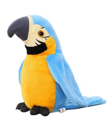 iEasey Cutiest Talking Parrot Toy Mimicry Pet Speaking Plush Toy Repeat What You Say Waving Wings Electronic Record Bird Toy Stuffed Animal Interactive Sensory Educational Toy Birthday Xmas Gift Blue