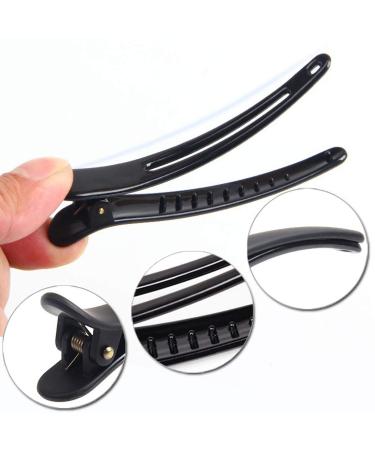 12 Pcs Matt Black Large Duckbill Hair Clips - Professional Styling Clamp for Salon Hair Sectioning - Buy Online on GoSupps.com