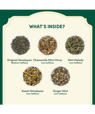 Vahdam Green Tea Trial Set - 5 Flavors 20 Tea Bags | Long Leaf Pyramid Variety Pack | Perfect Gift for Tea Lovers - Buy Online on GoSupps.com