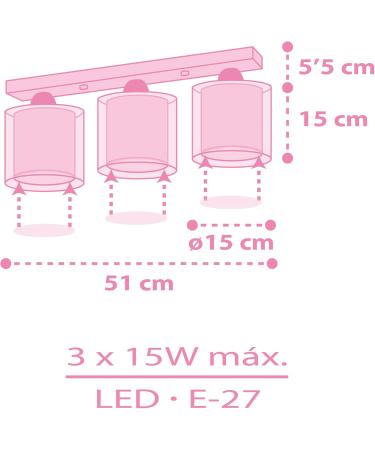 Dalber Unicorn Ceiling Lamp for Children's Room - 3 Lights E27 Pink | Kids' Ceiling Lighting - Buy Online on GoSupps.com